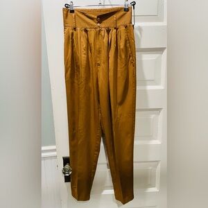 Vintage Women’s 80’s Pleated Trouser Pants, Brown, size 7/8